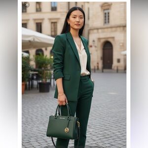 Michael Kors Green Leather Satchel